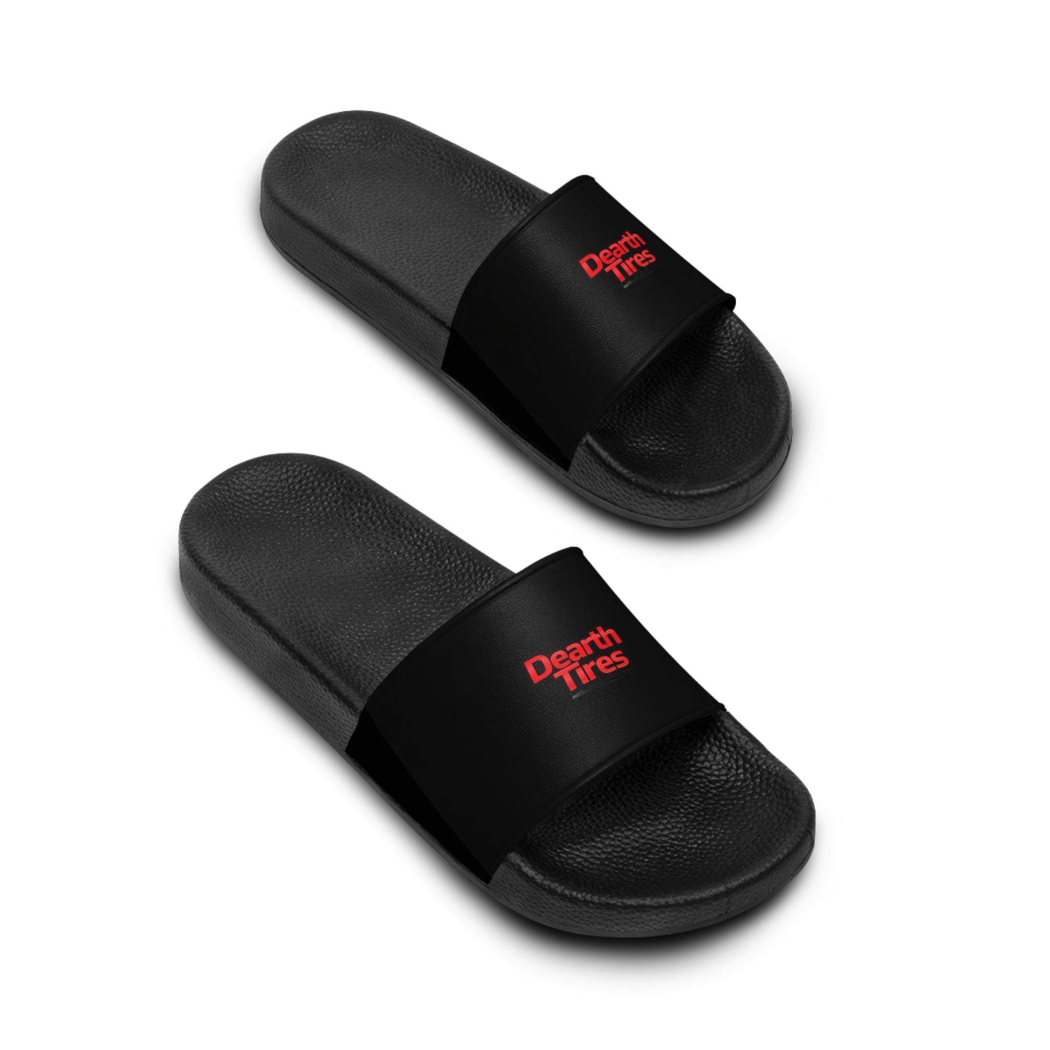 Slide Sandals - 'Dearth Tires' Minimal Red Logo Men's Slides