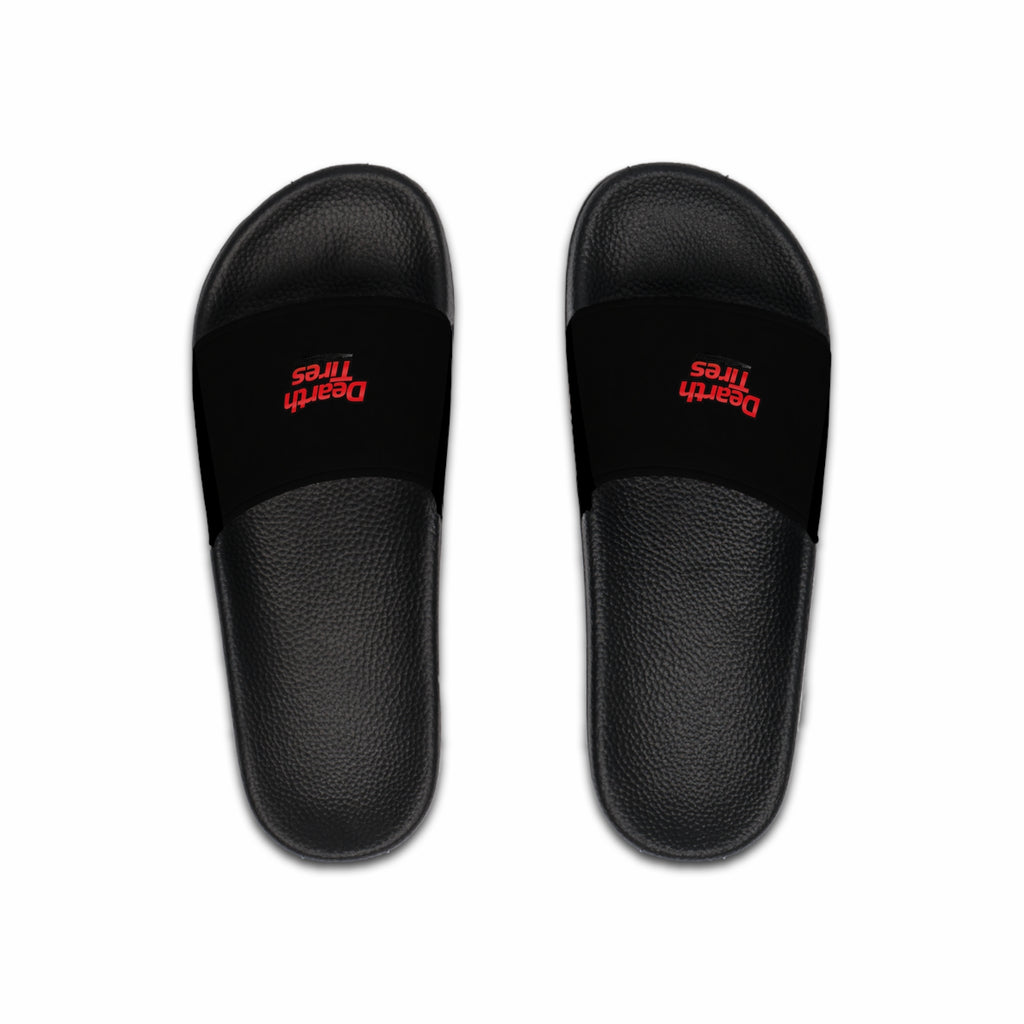 Slide Sandals - 'Dearth Tires' Minimal Red Logo Men's Slides