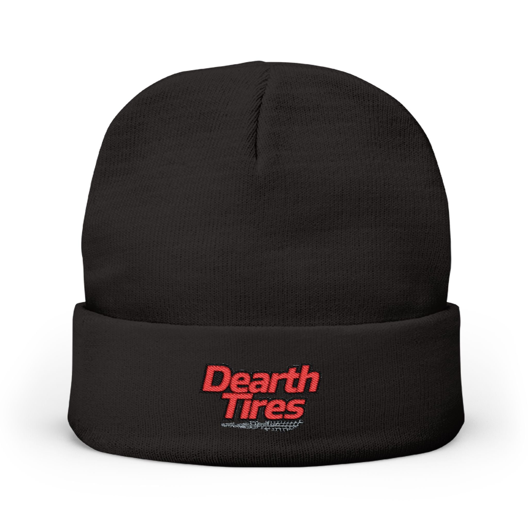 Embroidered 'Dearth Tires' Knit Beanie — Cozy Streetwear Winter Hat