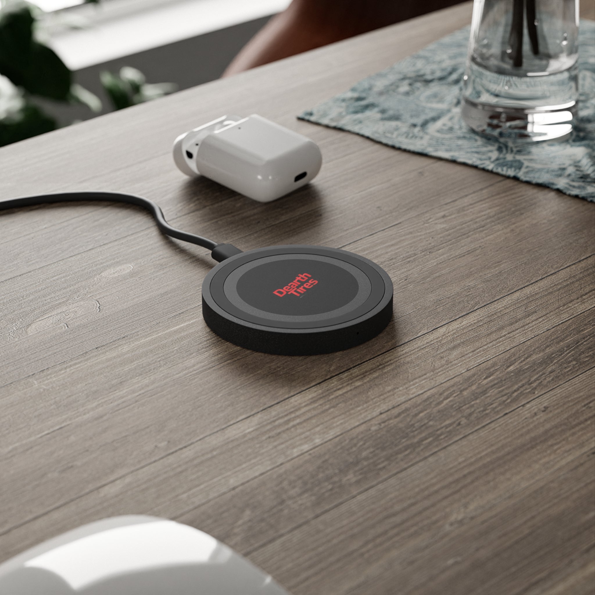 Wireless Charging Pad — "Dearth Tires" Logo Qi Charger