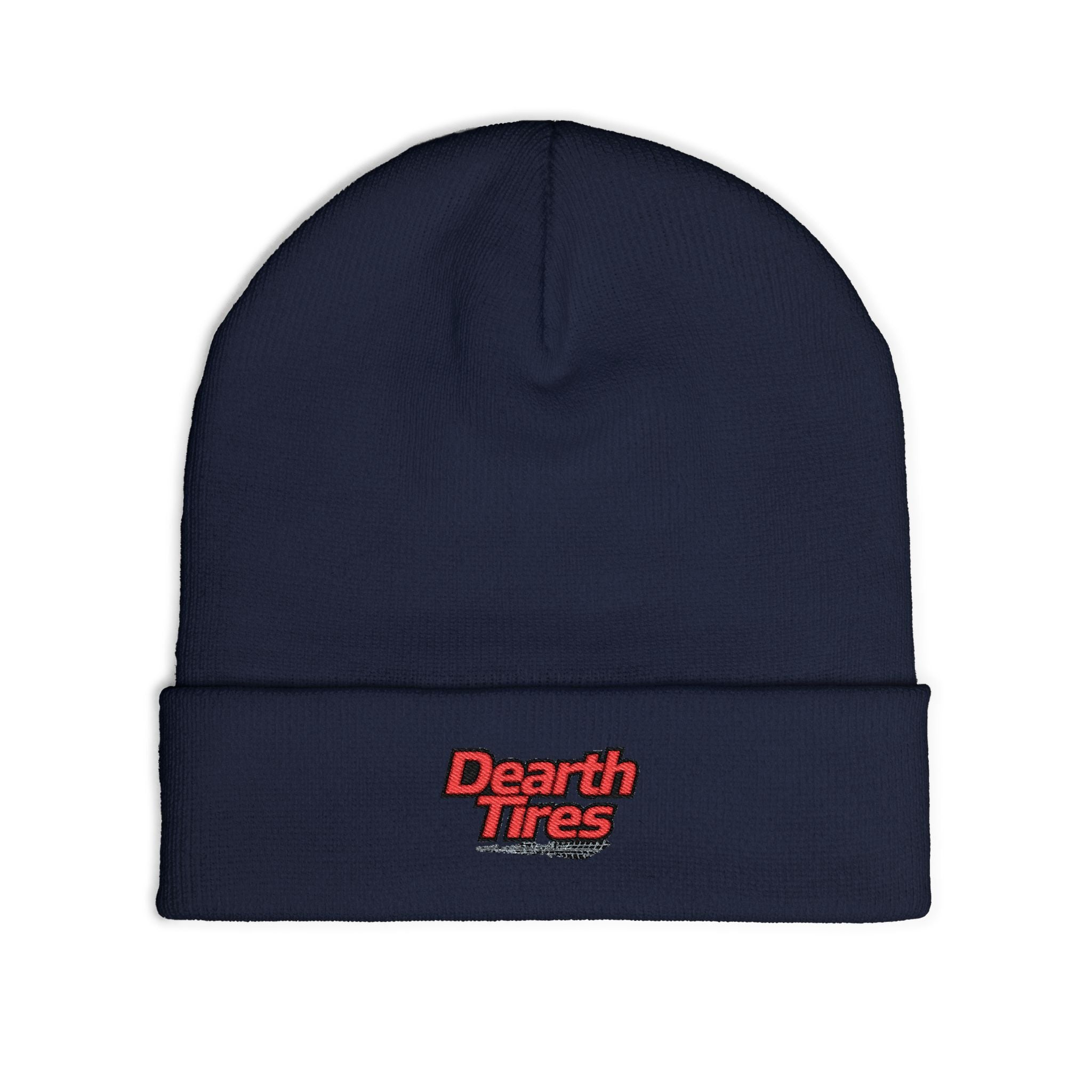 Embroidered 'Dearth Tires' Knit Beanie — Cozy Streetwear Winter Hat