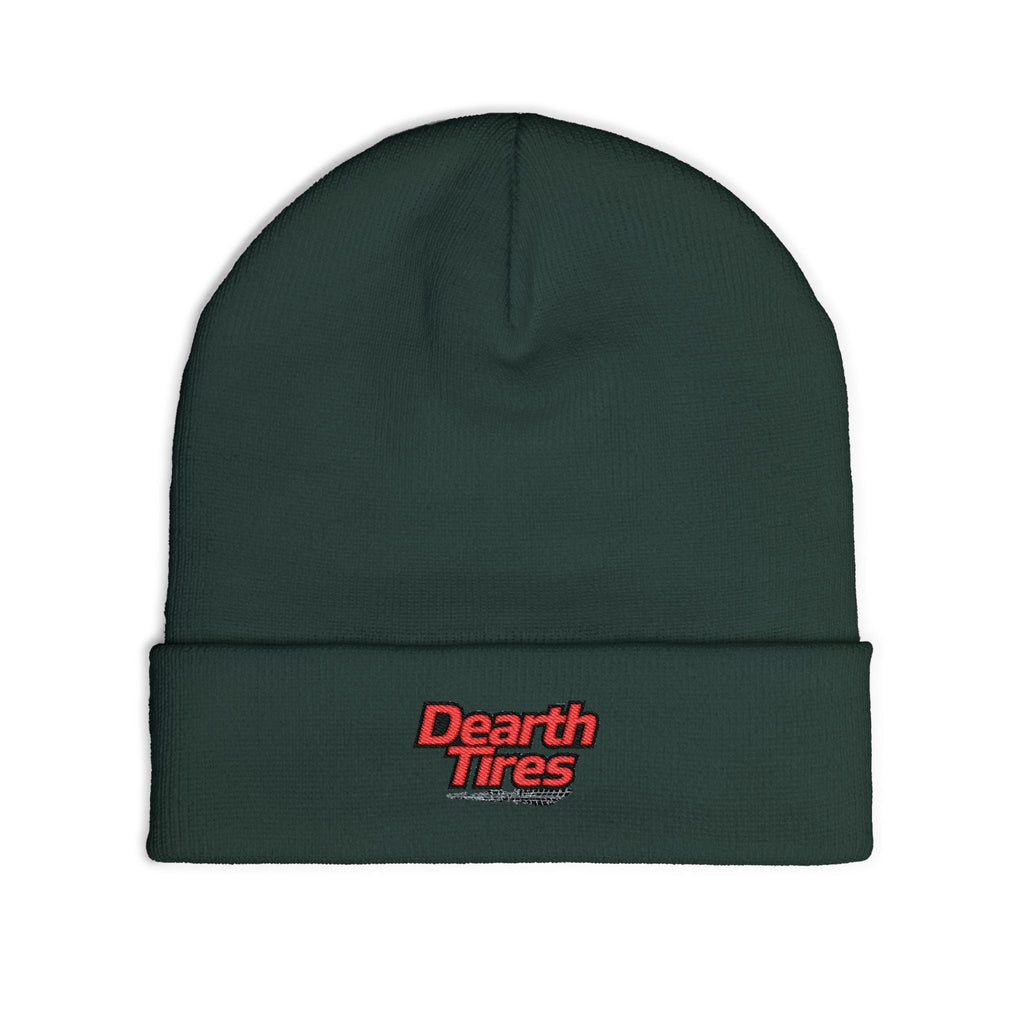 Embroidered 'Dearth Tires' Knit Beanie — Cozy Streetwear Winter Hat