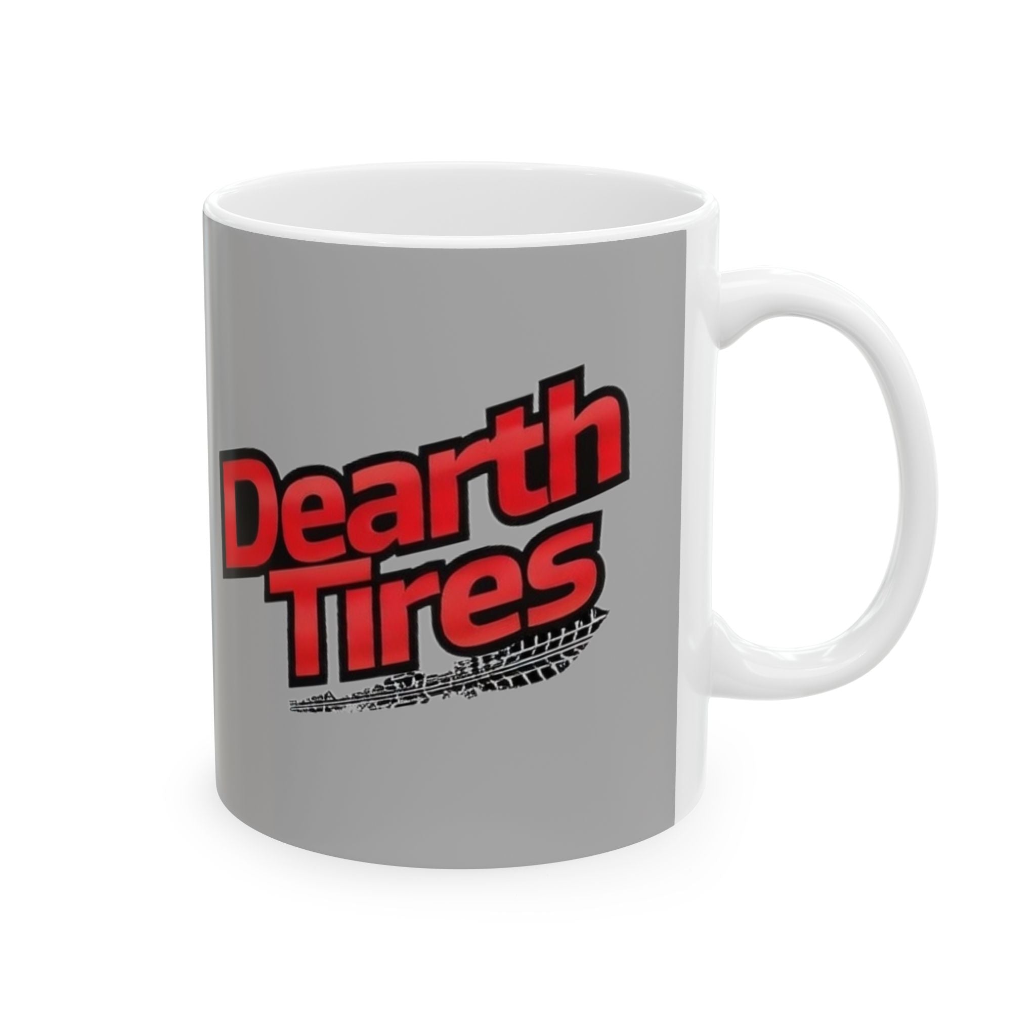 Ceramic Mug — 'Dearth Tires' Bold Red Logo Coffee Cup (11oz/15oz)