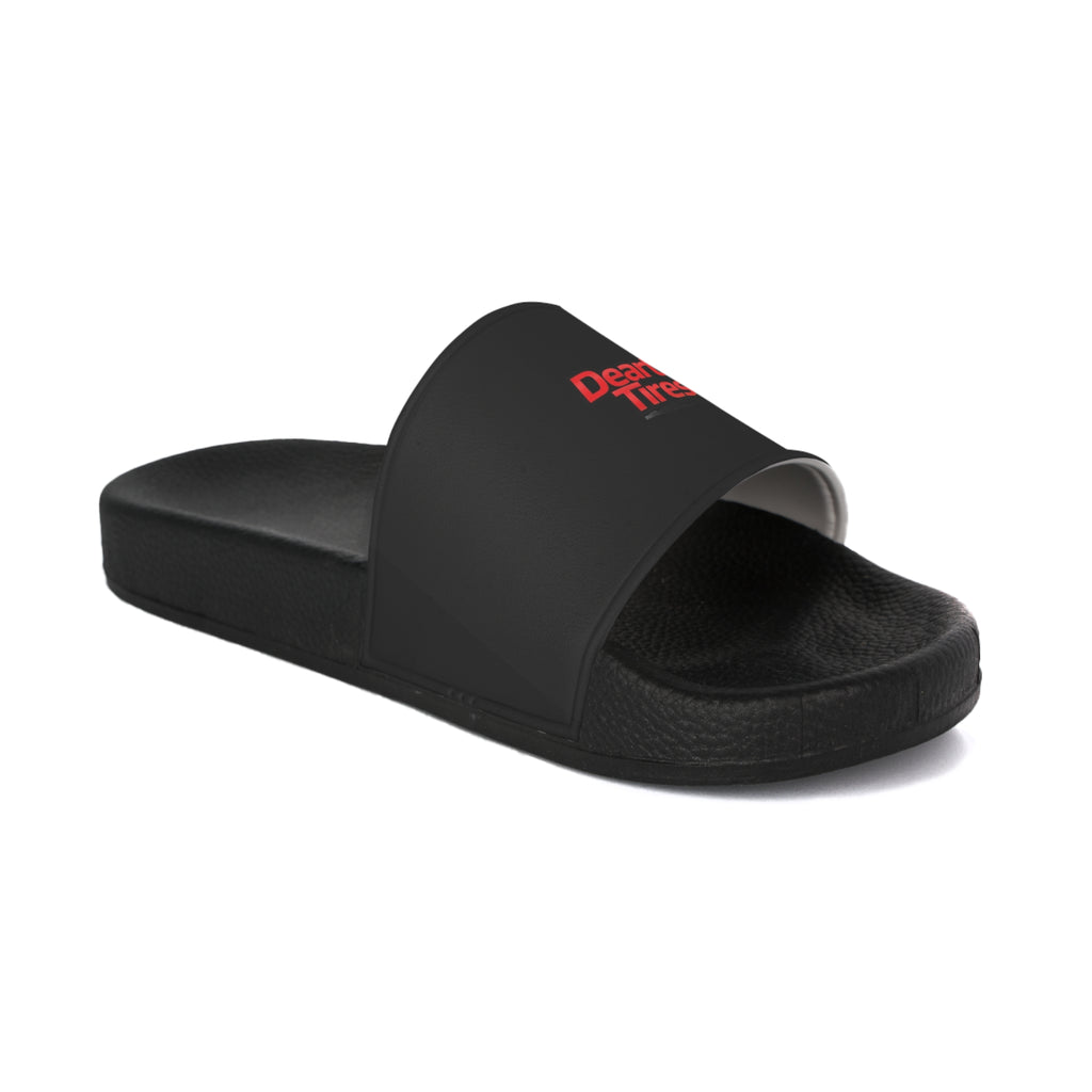 Slide Sandals - 'Dearth Tires' Minimal Red Logo Men's Slides