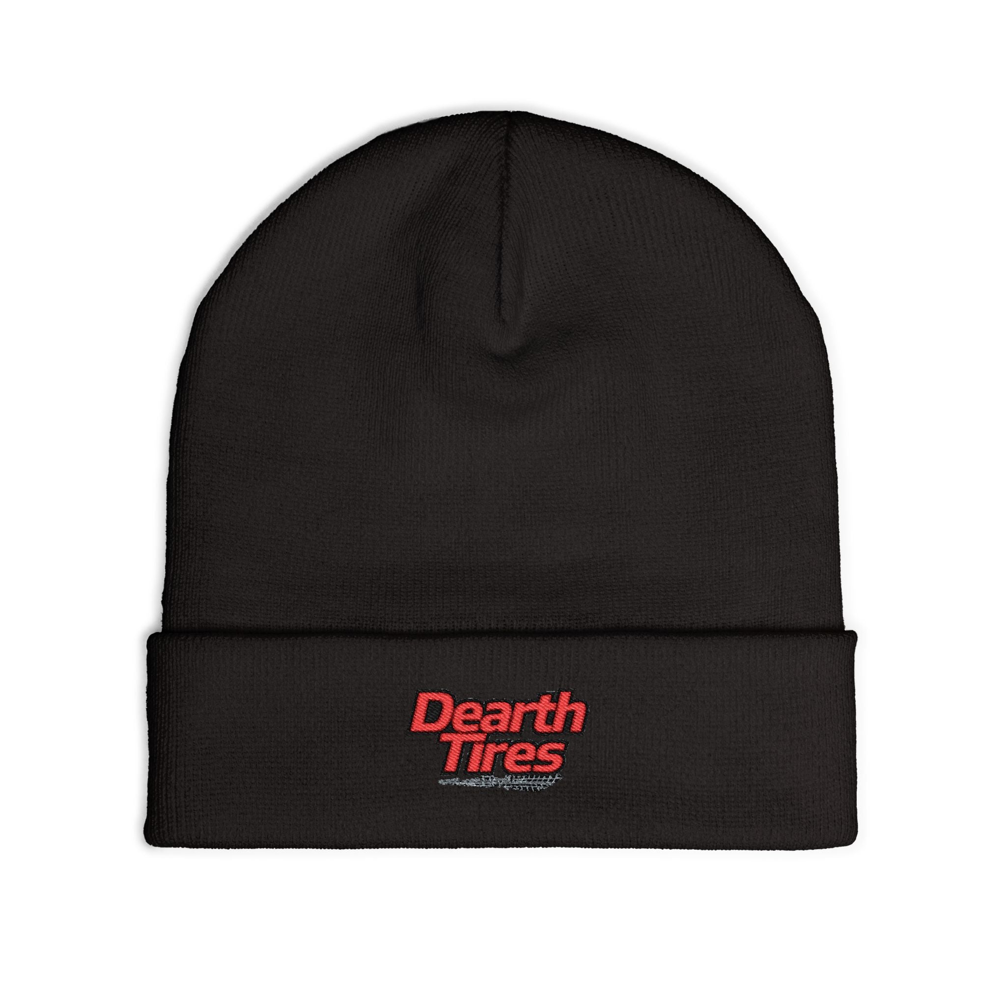 Embroidered 'Dearth Tires' Knit Beanie — Cozy Streetwear Winter Hat