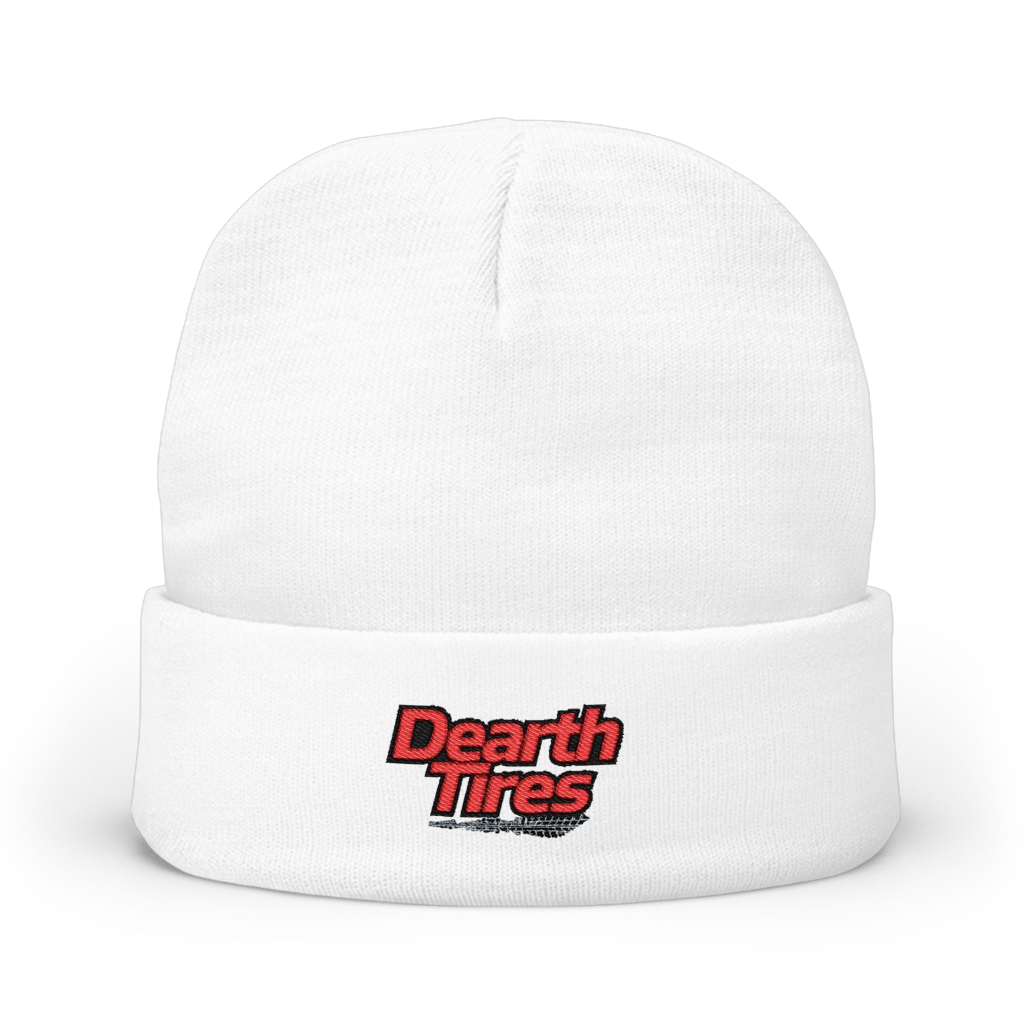 Embroidered 'Dearth Tires' Knit Beanie — Cozy Streetwear Winter Hat