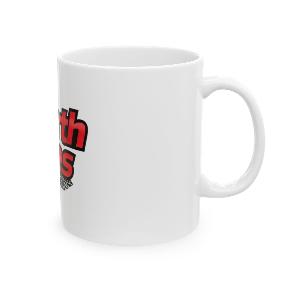 Death Tires Ceramic Mug — Red Racing Logo Coffee Cup (11oz & 15oz)