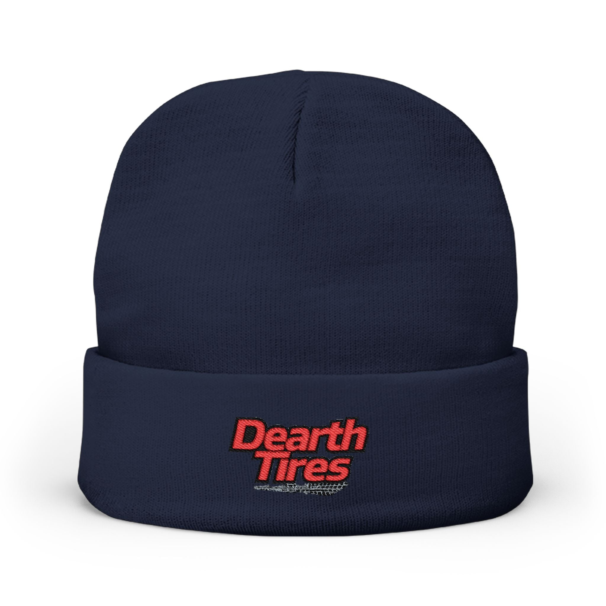 Embroidered 'Dearth Tires' Knit Beanie — Cozy Streetwear Winter Hat