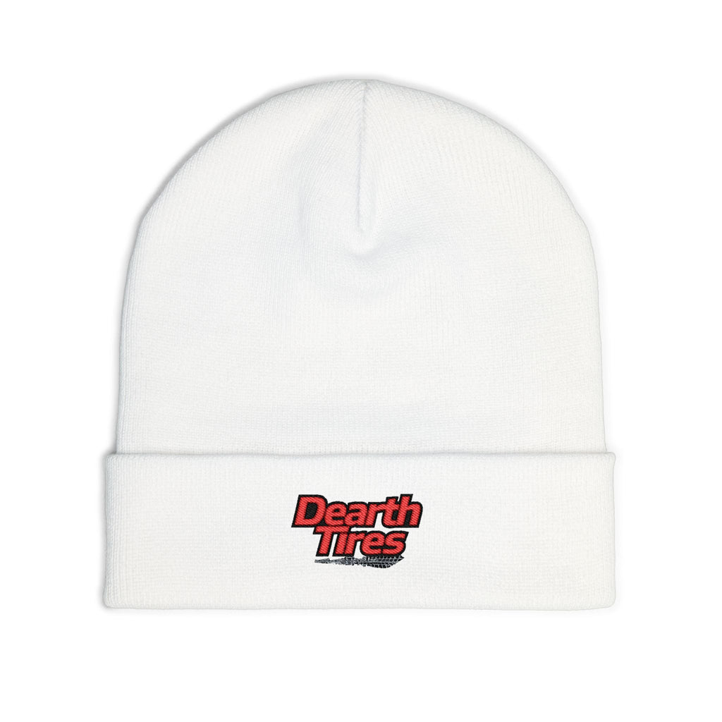 Embroidered 'Dearth Tires' Knit Beanie — Cozy Streetwear Winter Hat