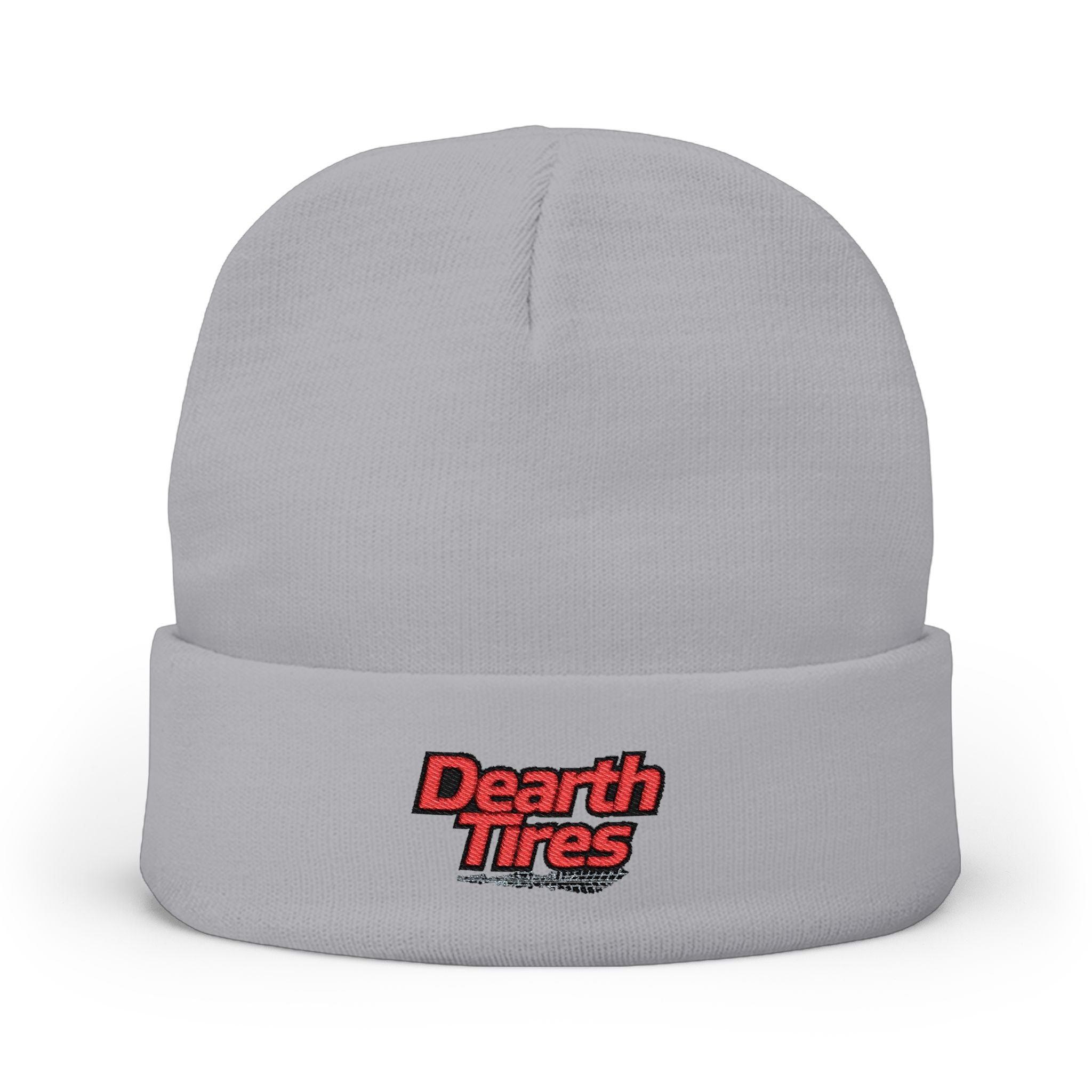 Embroidered 'Dearth Tires' Knit Beanie — Cozy Streetwear Winter Hat