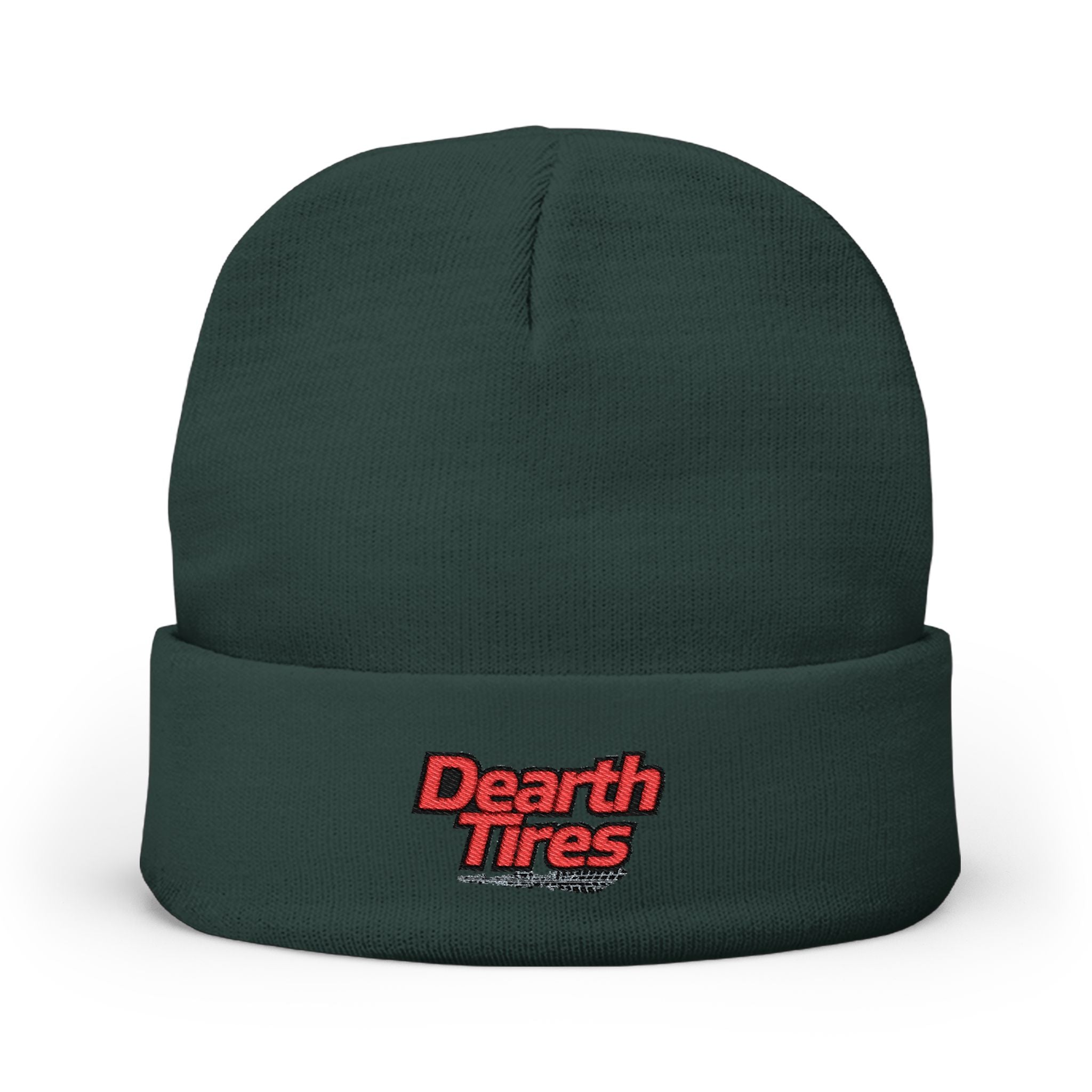 Embroidered 'Dearth Tires' Knit Beanie — Cozy Streetwear Winter Hat