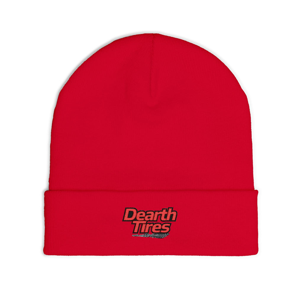 Embroidered 'Dearth Tires' Knit Beanie — Cozy Streetwear Winter Hat