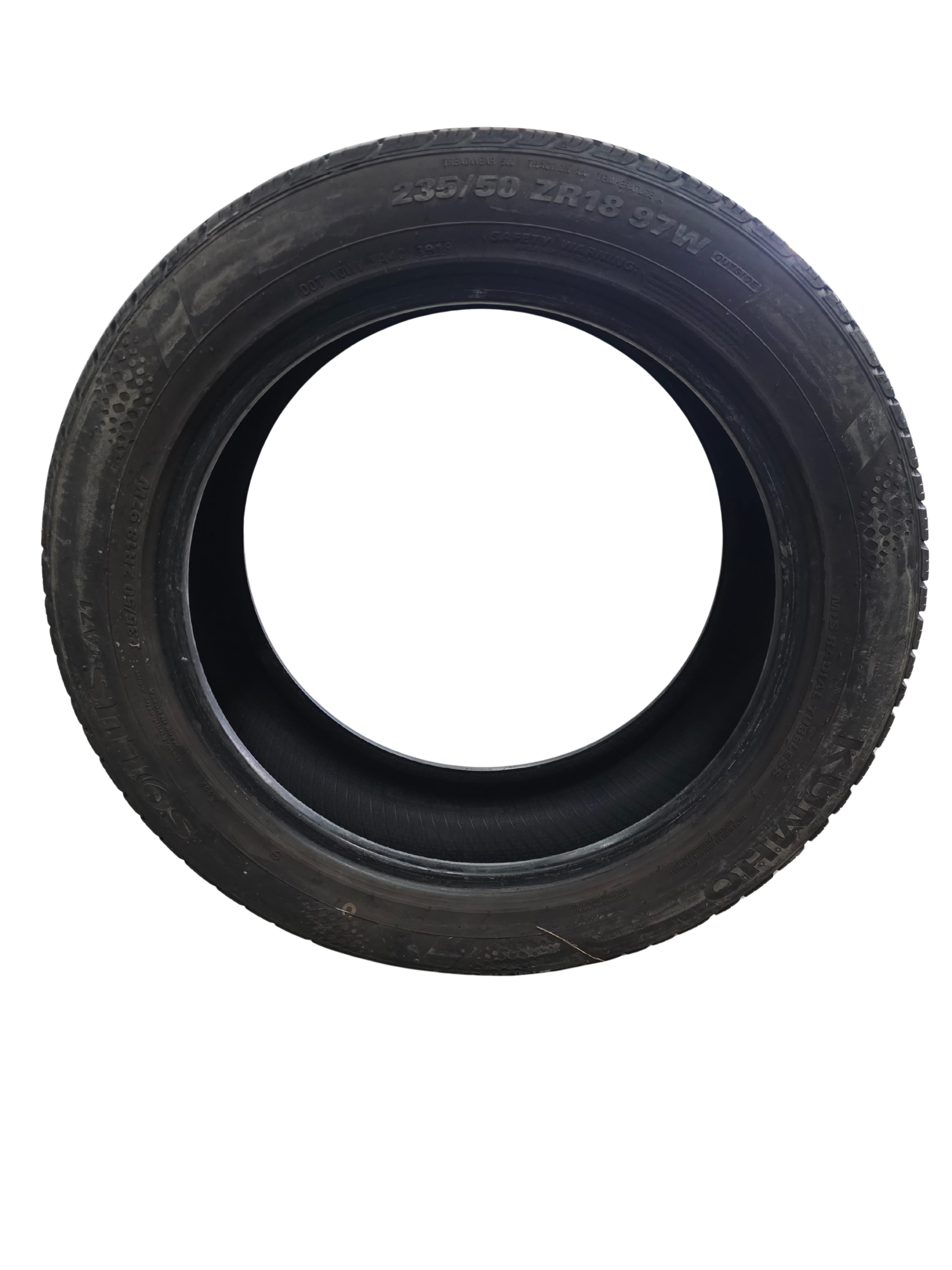 2355018 USED TIRE KUMHO SOLUS TA71 2.5/32nds roller